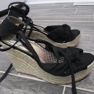 Halston wedges with ties